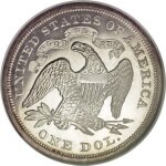 Фото реверс серебряного доллара "Sitting Liberty" 1870