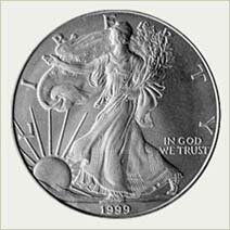 Фото серебряный доллар "Silver Eagle" 1999 г.