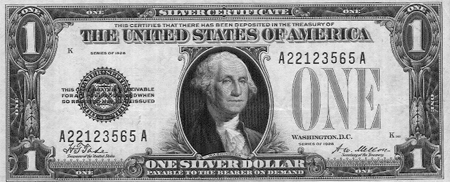 Фото 1 доллар Silver Certificate