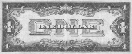 Фото 1 доллар Silver Certificate оборотная сторона