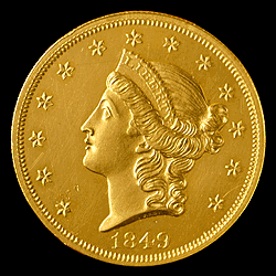 Фото монеты 20 долларов 1849 г.