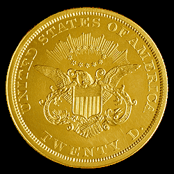Фото монеты 20 долларов 1849 г реверс