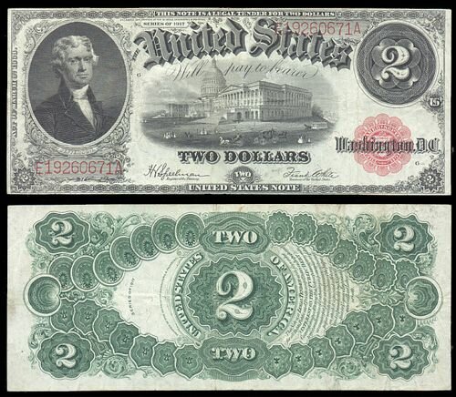 2 доллара US Notes