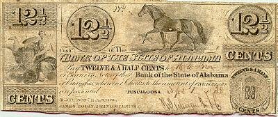 Фото банкноты 12 1/2 цента, выпуска 1838 г.
