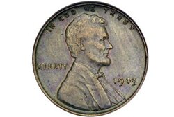 Медная монета Penny 1943 г. Медная монета Penny 1943 г.