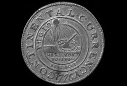 Серебряный доллар Continental 1776 г. Серебряный доллар Continental 1776 г.