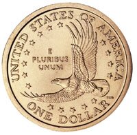Фото: Золотой доллар Sacagawea, реверс