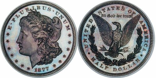 "Half dollar" Моргана J 1509 1877 г.